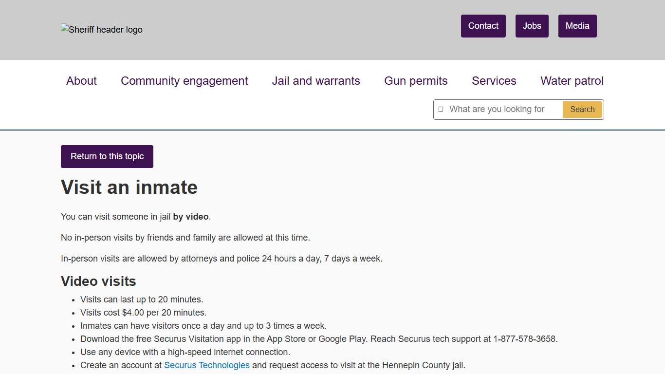 Visit an inmate | Hennepin County Sheriff's Office